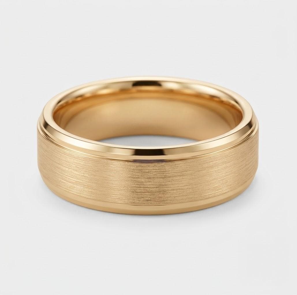 Argolla de hombre, oro amarillo cepillado