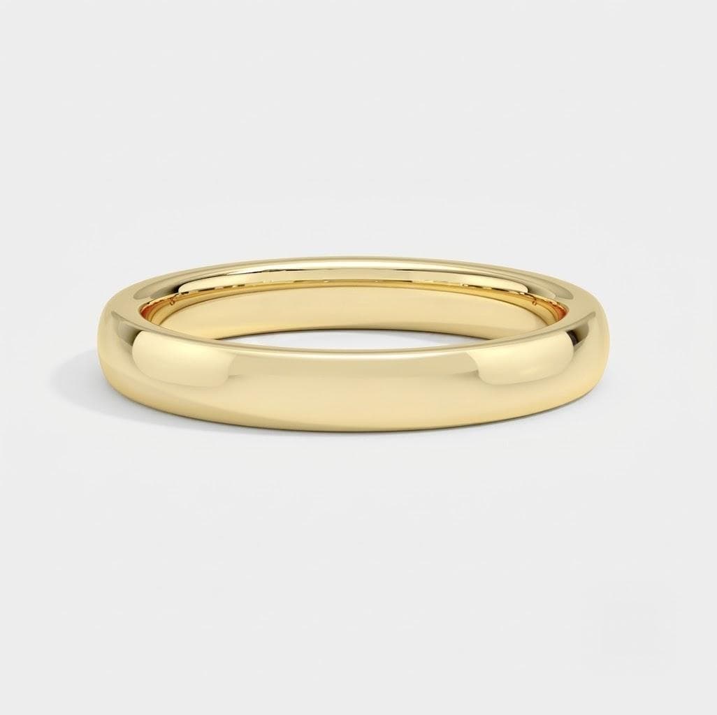 Argolla Lisa Media Caña, ancho 3.0mm, Oro amarillo