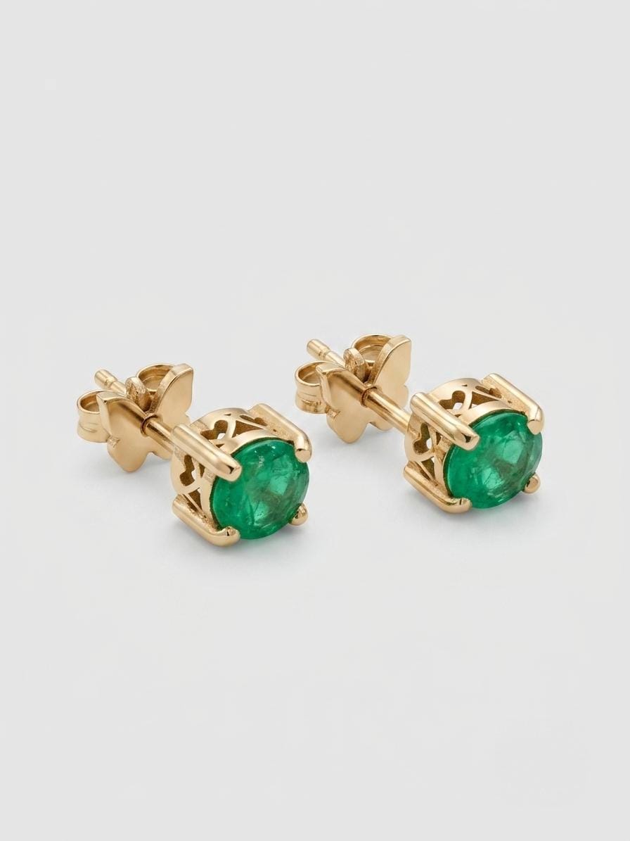 Althea Emerald Stud Earrings