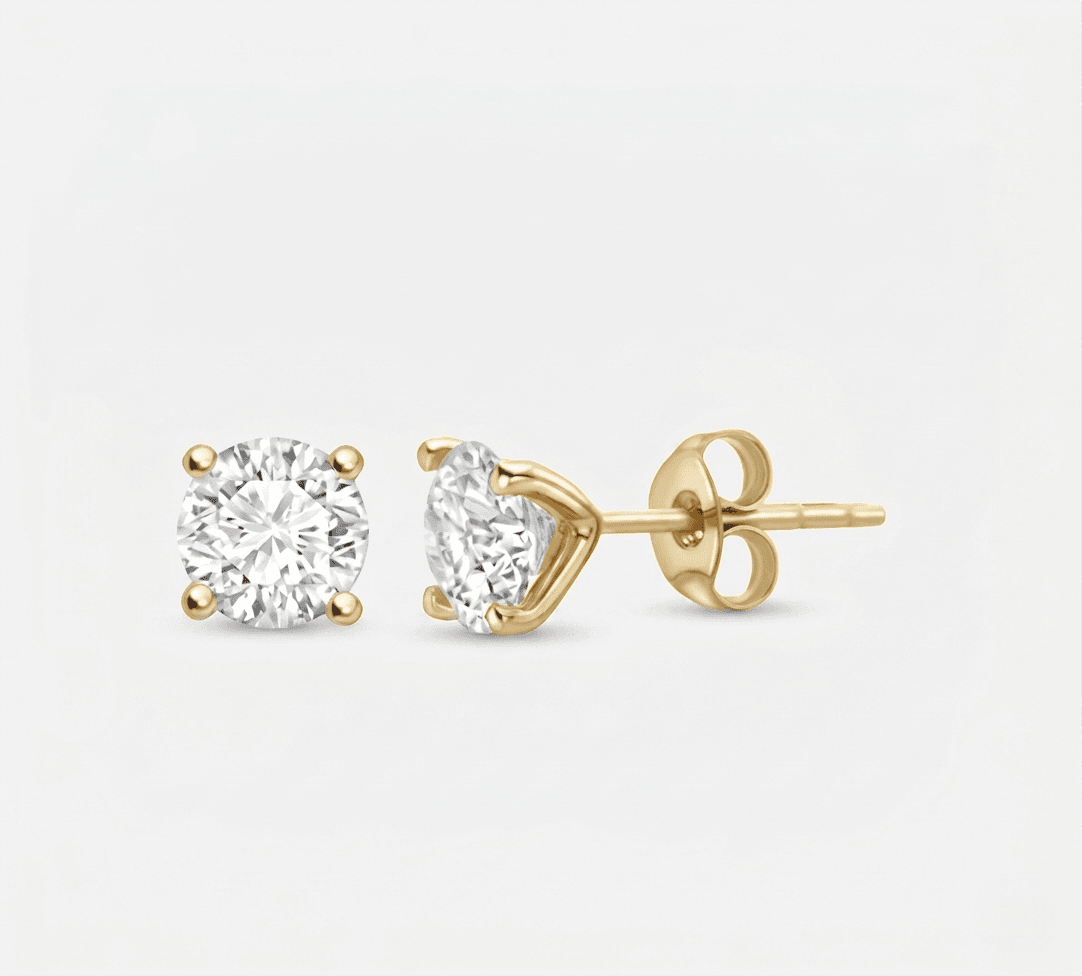 Solitaire Stud Earrings — 5