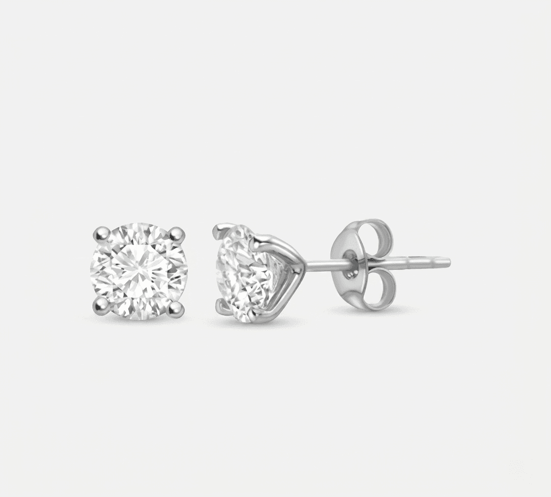 Solitaire Stud Earrings — 3